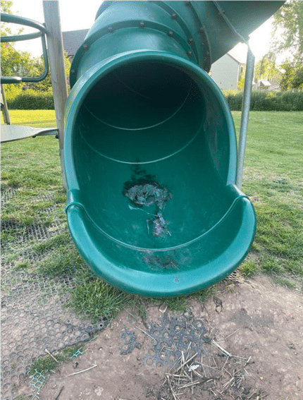 NEWS | Police are investigating criminal damage to a slide at a park in Ledbury
