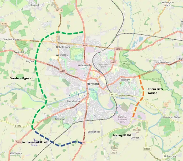 BYPASS | Council documents state that ‘delivering thousands of new homes not possible without improving infrastructure’ that includes Hereford Western Bypass