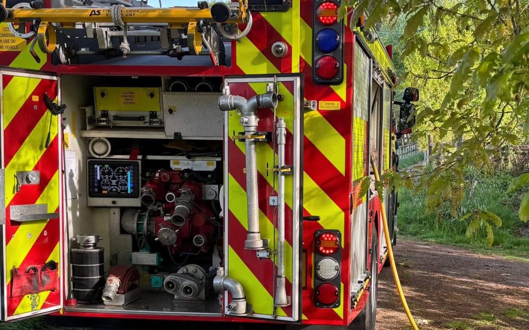 UPDATE | Petrol car on fire on Dinmore Hill in Herefordshire with fire spreading to nearby verge causing road closure
