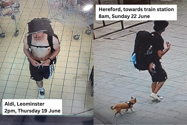 URGENT | Police share CCTV footage of missing Bromsgrove man showing him in both Leominster and Hereford
