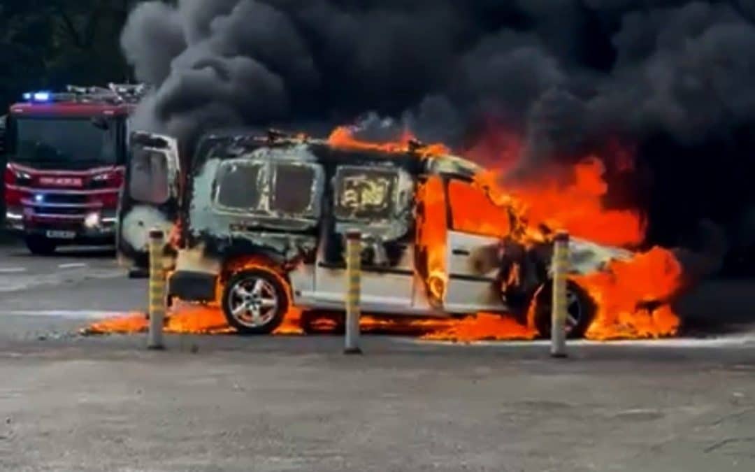NEWS | Fire crews tackle severe vehicle fire with large column of smoke seen for miles