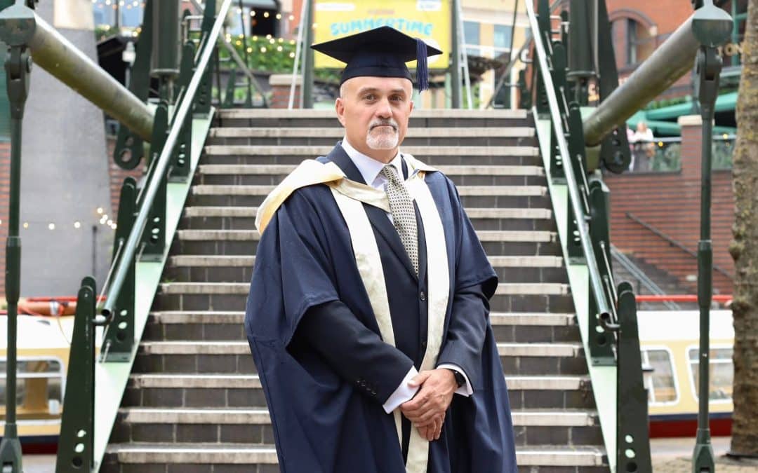 NEWS | A local councillor finally got the chance to graduate this week – ten years after completing his Master’s Degree at Birmingham City University