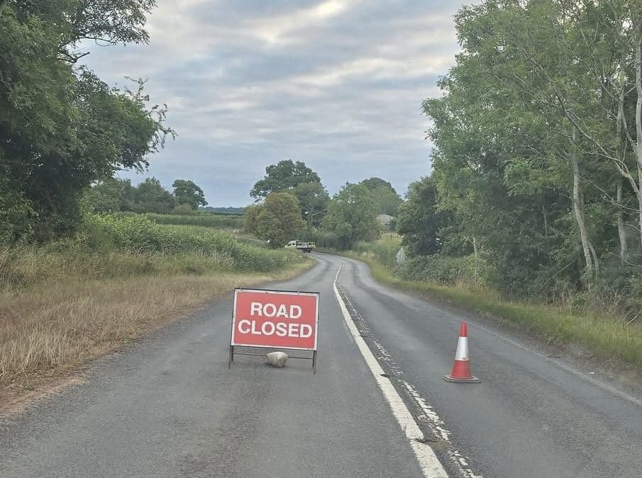 NEWS | A road in Herefordshire is blocked by a fallen tree this morning