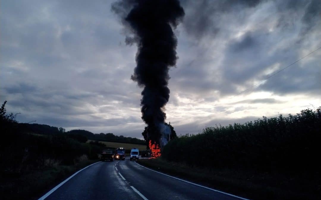 BREAKING | A major route is blocked this morning following a vehicle fire