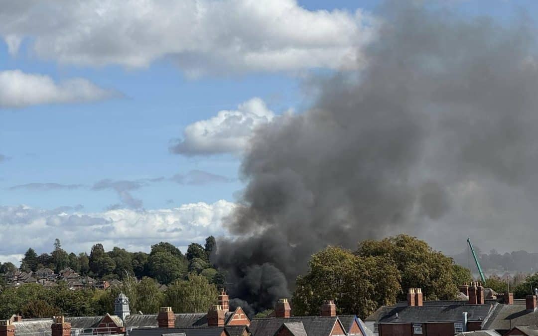 BREAKING NEWS | Several fire crews called to a fire near Hereford city centre this afternoon